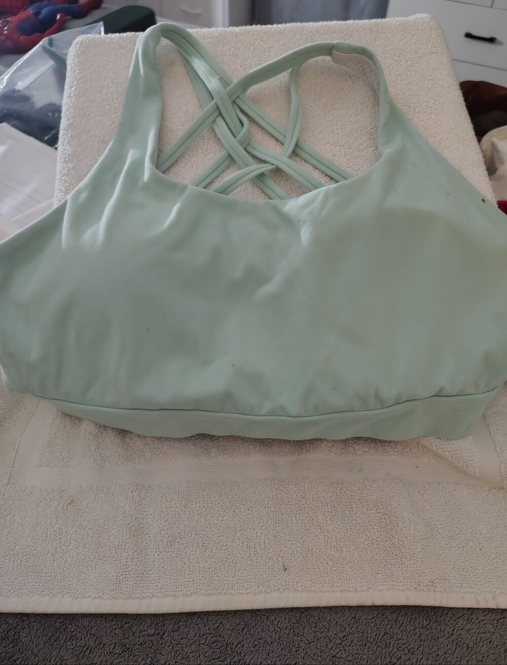 Luga Light Mint Crisscross Back Sports Bra.